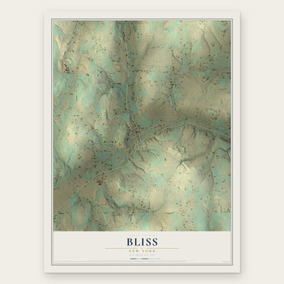 Bliss, New York map print, the full design