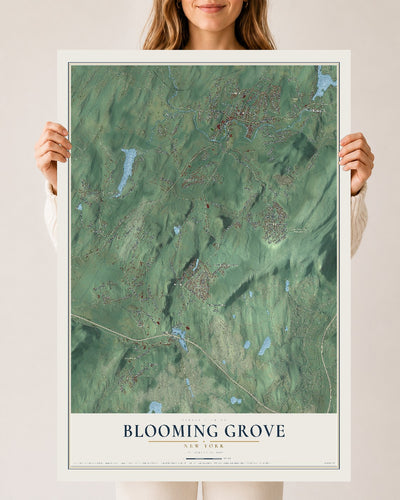 Blooming Grove, New York map print, 24" x 36" Archival Matte Print mockup
