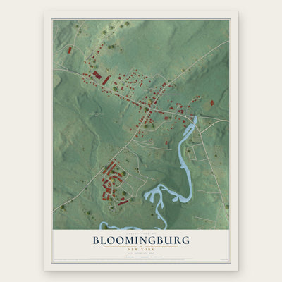 Bloomingburg, New York map print, the full design