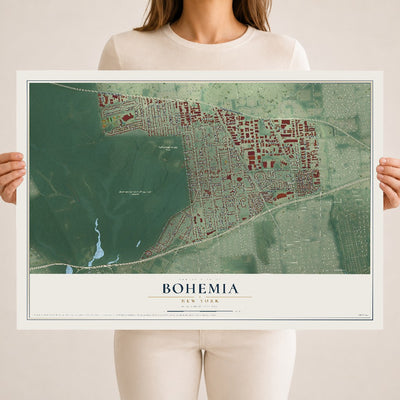 Bohemia, New York map print, 18" x 24" Archival Matte Print mockup