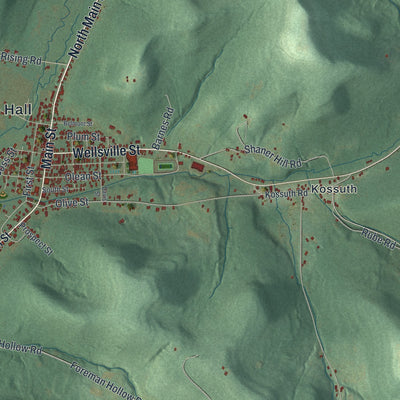 Close-up 1 of the Bolivar, New York map artwork