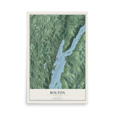 Bolton, New York map print, 12" x 18" Archival Matte Print mockup