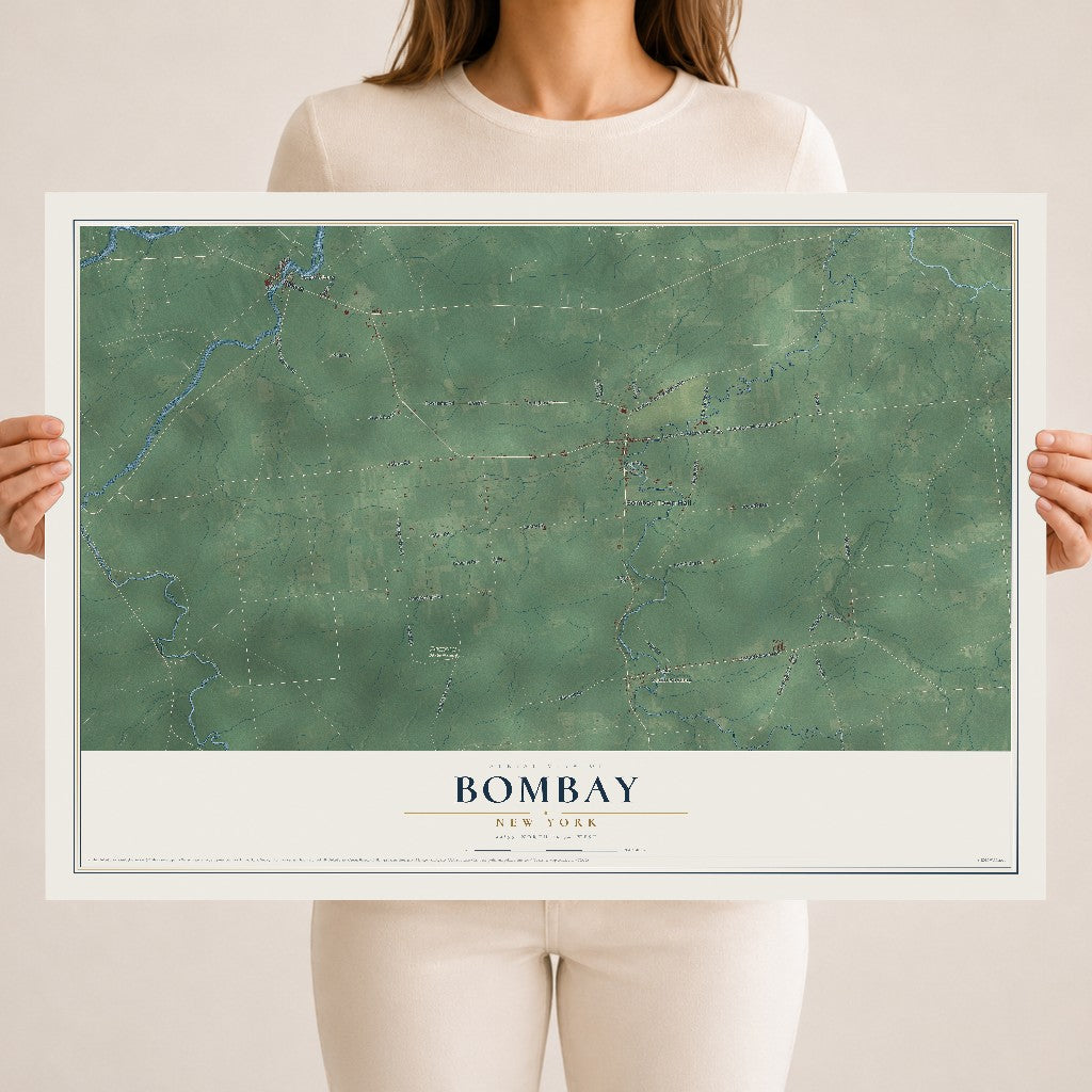 Bombay, New York map print, 18" x 24" Archival Matte Print mockup