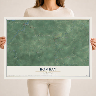 Bombay, New York map print, 18" x 24" Archival Matte Print mockup