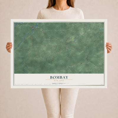 Bombay, New York map print, 24" x 36" Archival Matte Print mockup