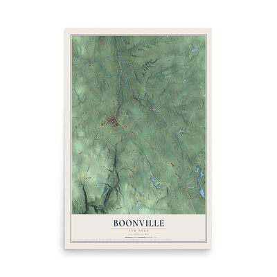 Boonville, New York map print, 12" x 18" Archival Matte Print mockup