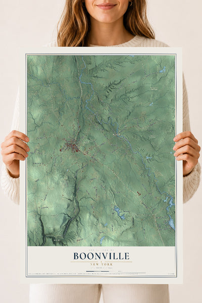 Boonville, New York map print, 18" x 24" Archival Matte Print mockup