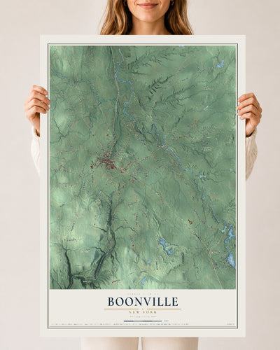 Boonville, New York map print, 24" x 36" Archival Matte Print mockup