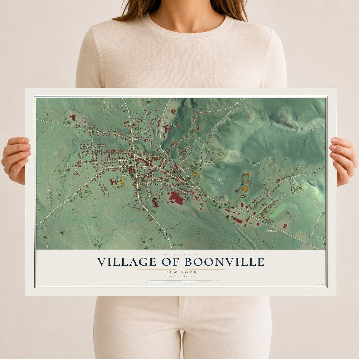 Boonville, New York map print, 12" x 18" Archival Matte Print mockup