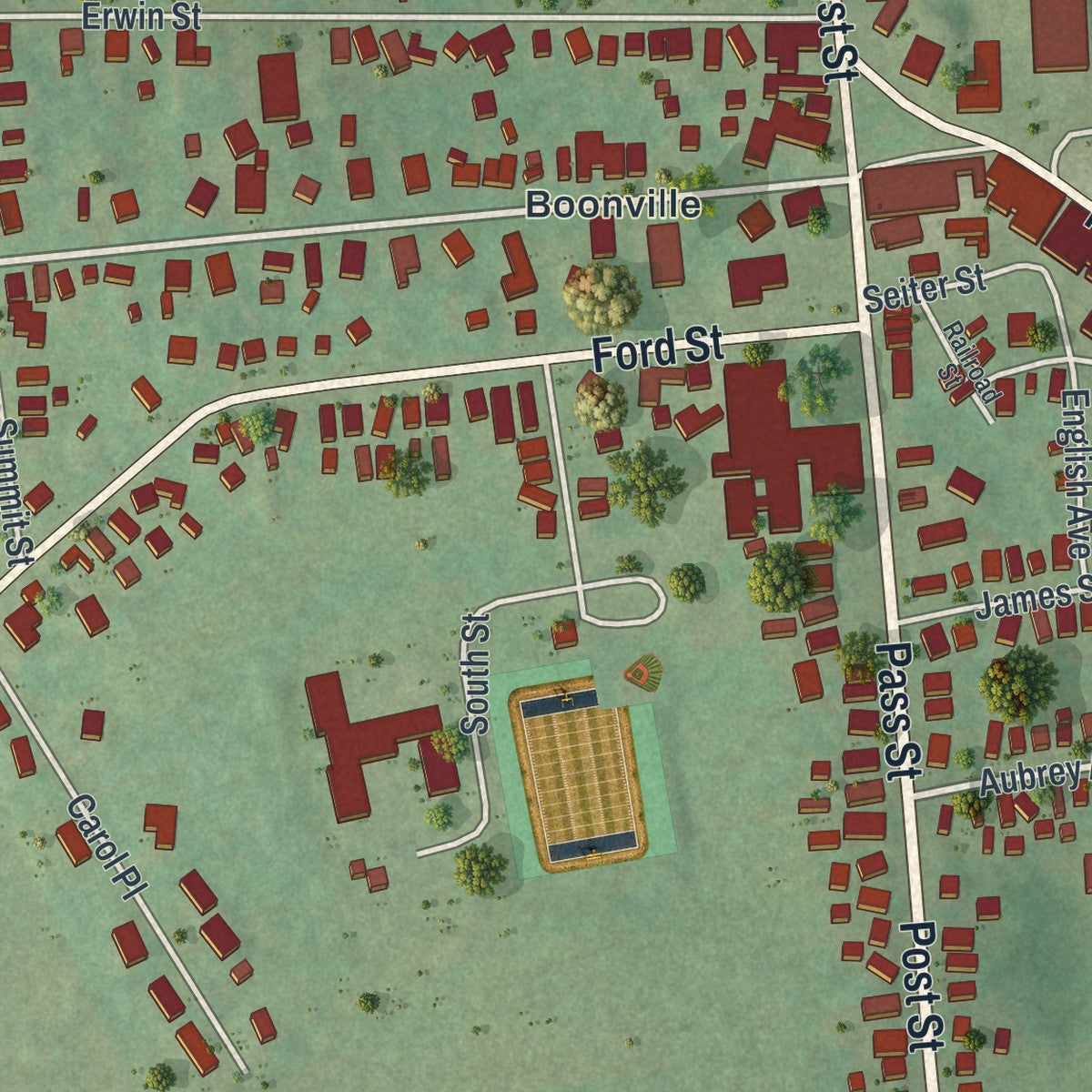 Close-up 1 of the Boonville, New York map artwork