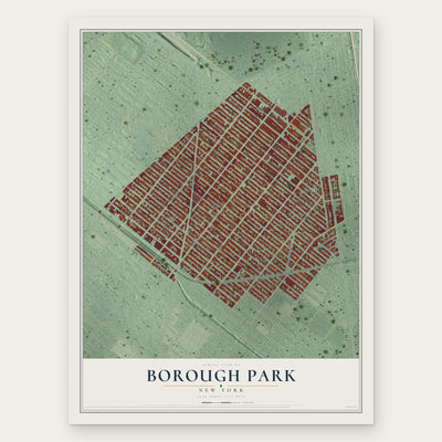 Borough Park, New York map print, the full design