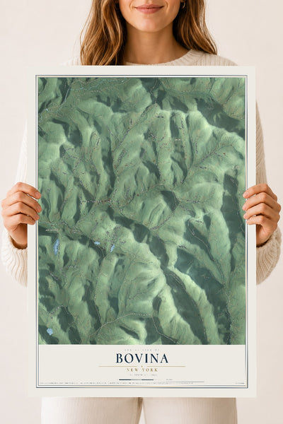 Bovina, New York map print, 18" x 24" Archival Matte Print mockup