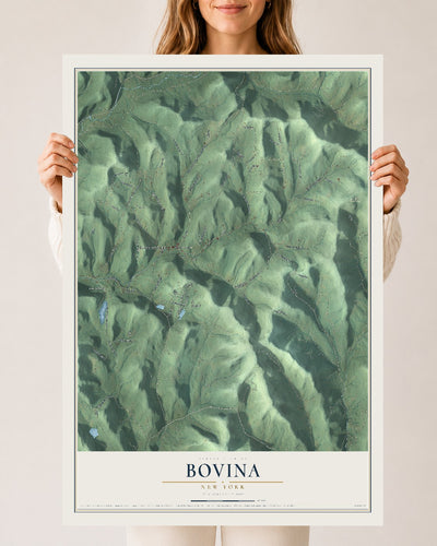 Bovina, New York map print, 24" x 36" Archival Matte Print mockup