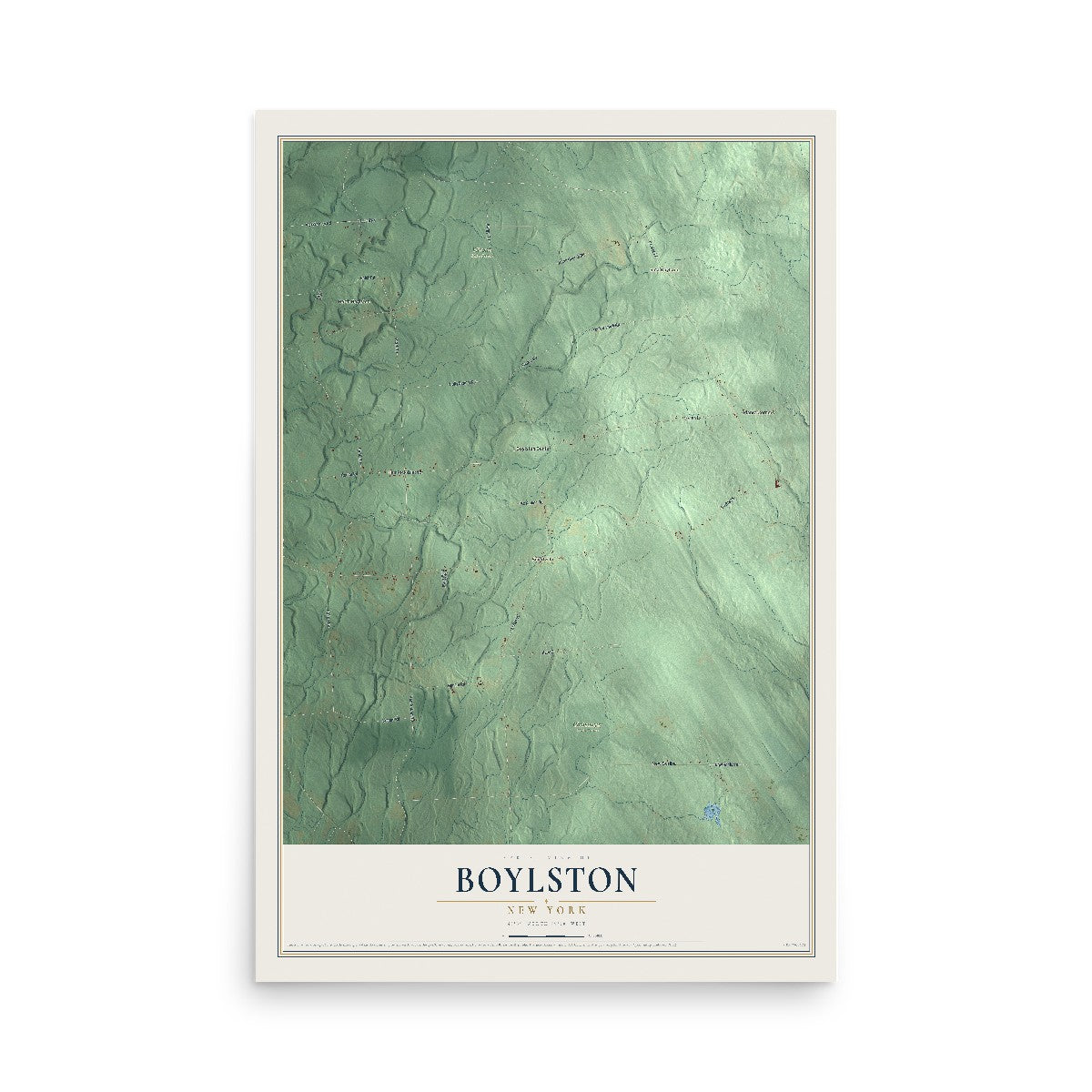 Boylston, New York map print, 12" x 18" Archival Matte Print mockup