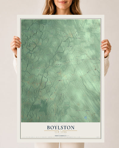 Boylston, New York map print, 24" x 36" Archival Matte Print mockup