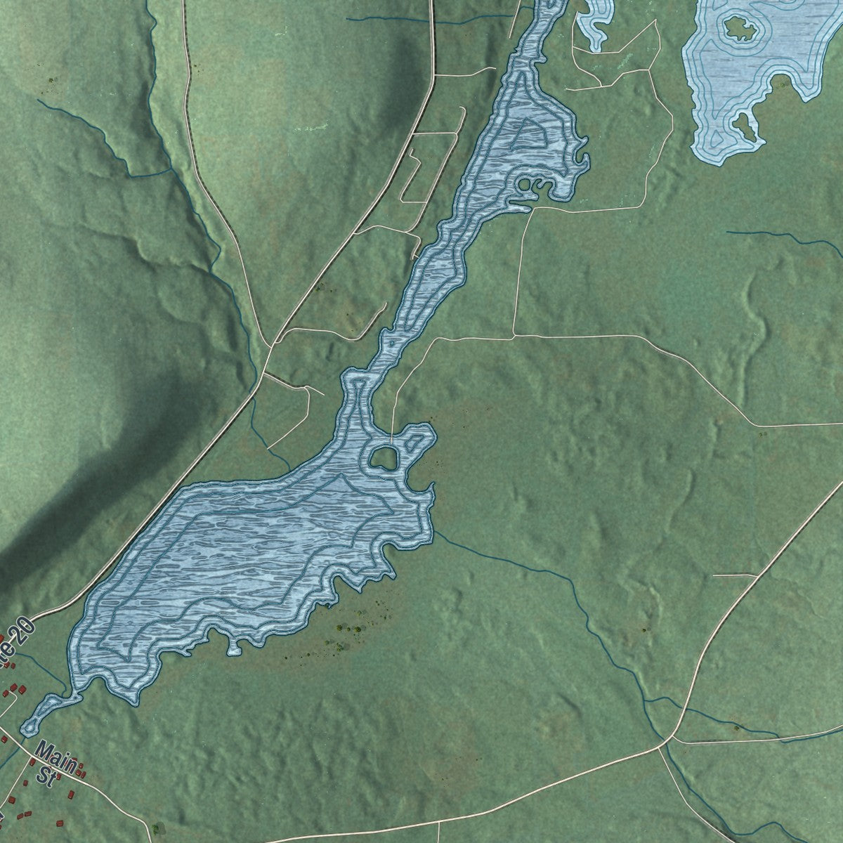 Close-up 1 of the Bradford, New York map artwork