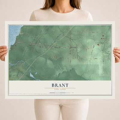 Brant, New York map print, 18" x 24" Archival Matte Print mockup