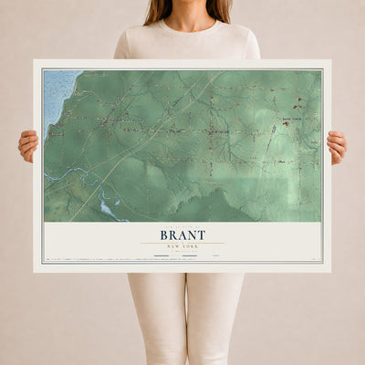 Brant, New York map print, 24" x 36" Archival Matte Print mockup