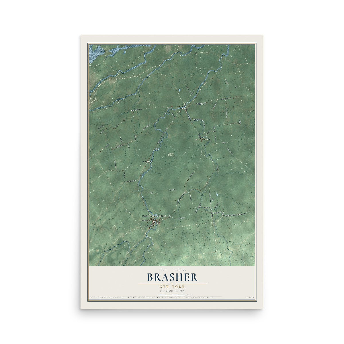 Brasher, New York map print, 12" x 18" Archival Matte Print mockup
