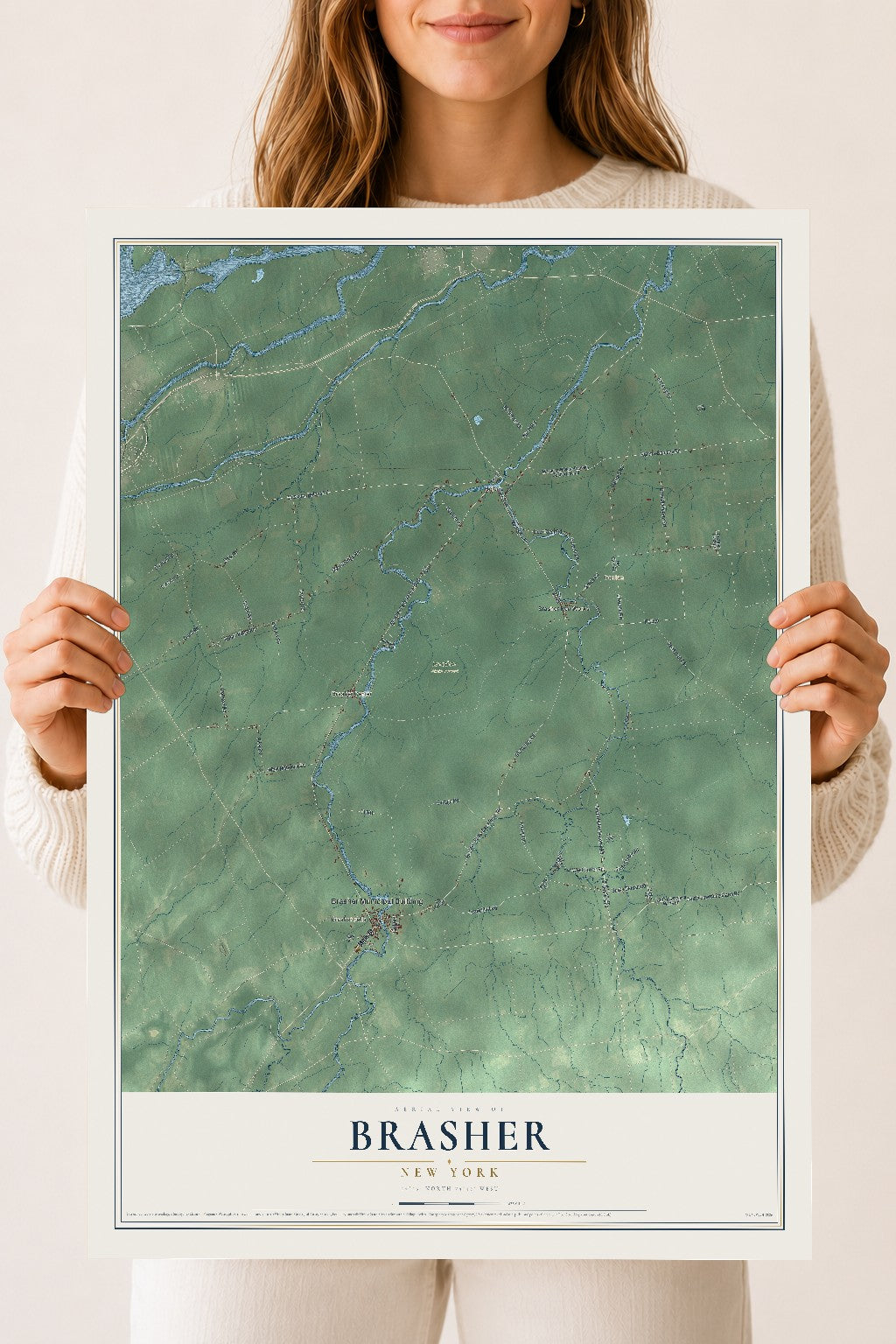 Brasher, New York map print, 18" x 24" Archival Matte Print mockup