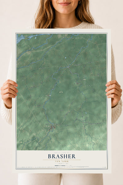 Brasher, New York map print, 18" x 24" Archival Matte Print mockup