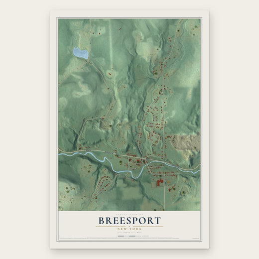Breesport, New York map print, the full design