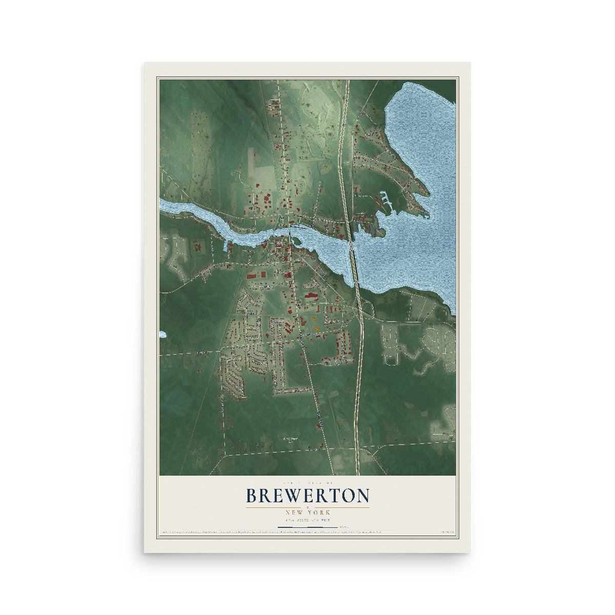 Brewerton, New York map print, 12" x 18" Archival Matte Print mockup