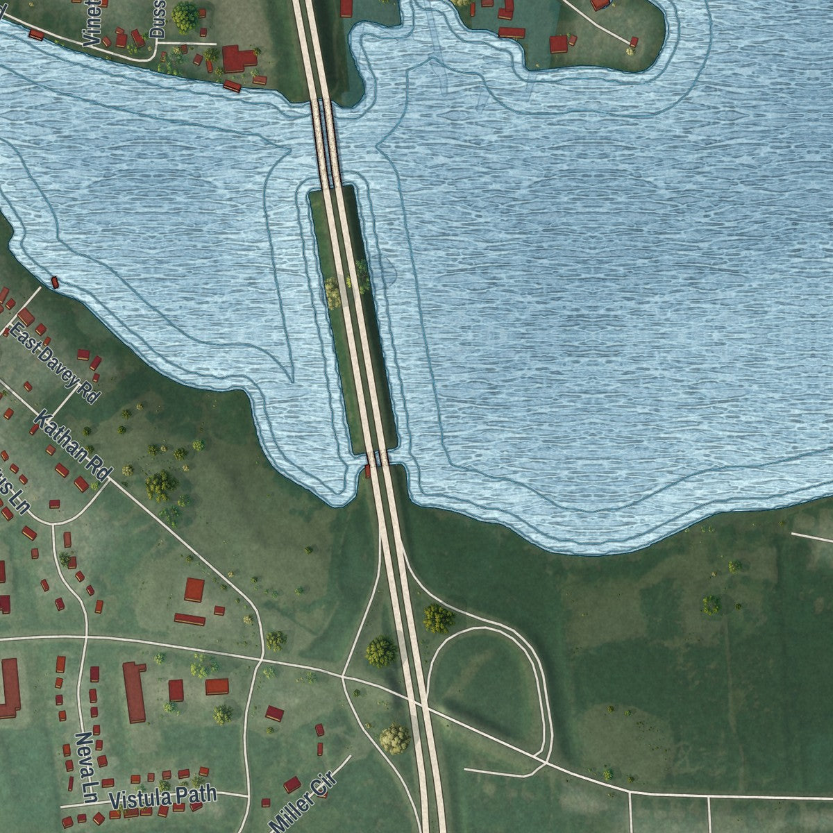 Close-up 1 of the Brewerton, New York map artwork
