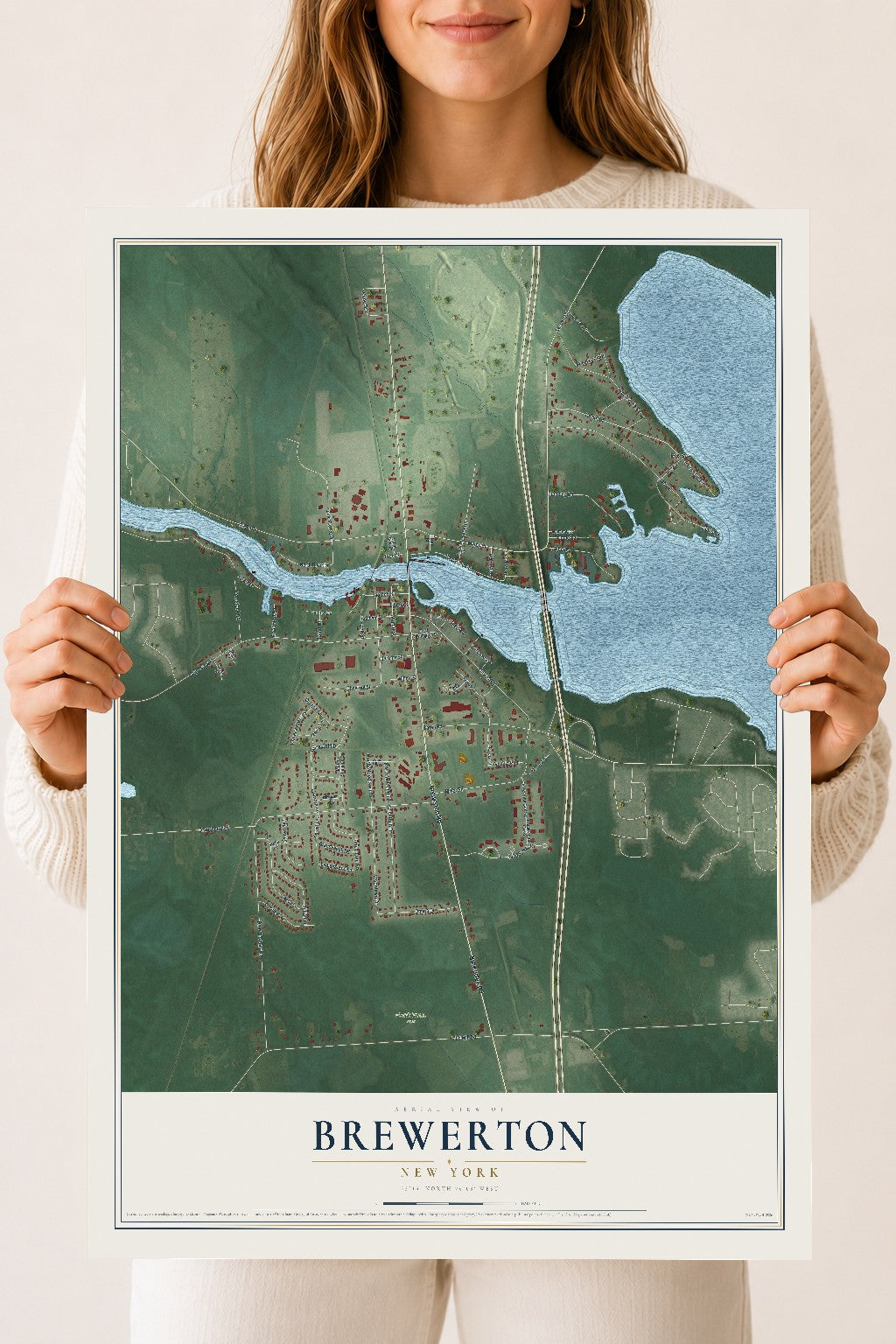 Brewerton, New York map print, 18" x 24" Archival Matte Print mockup