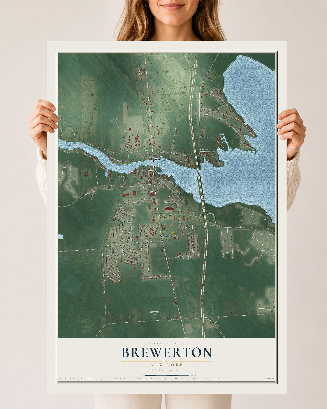 Brewerton, New York map print, 24" x 36" Archival Matte Print mockup