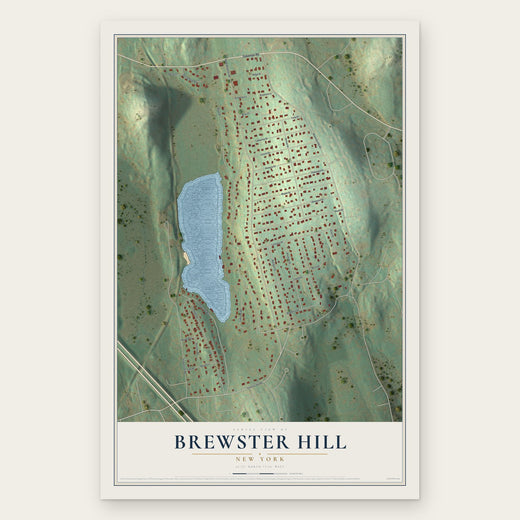 Brewster Hill, New York map print, the full design
