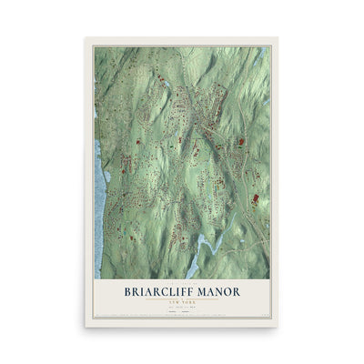 Briarcliff Manor, New York map print, 12" x 18" Archival Matte Print mockup