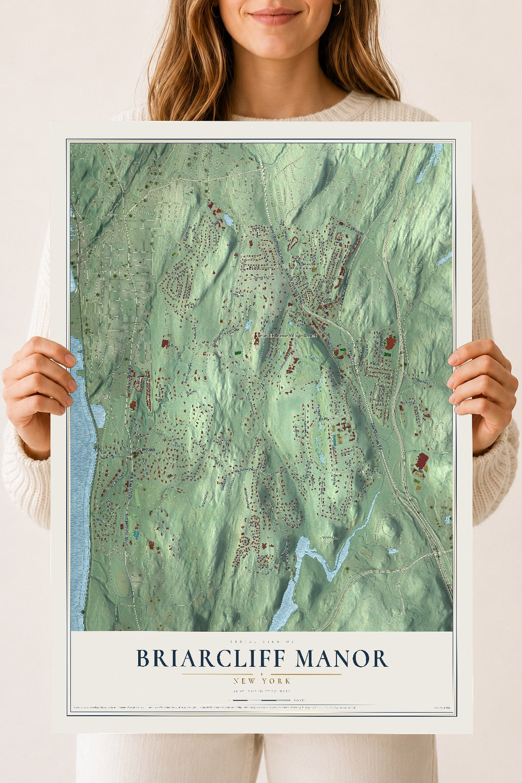Briarcliff Manor, New York map print, 18" x 24" Archival Matte Print mockup