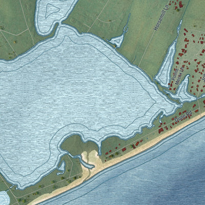 Close-up 2 of the Bridgehampton, New York map artwork