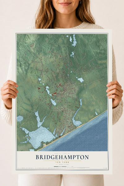 Bridgehampton, New York map print, 18" x 24" Archival Matte Print mockup