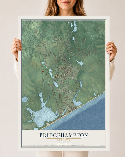 Bridgehampton, New York map print, 24" x 36" Archival Matte Print mockup