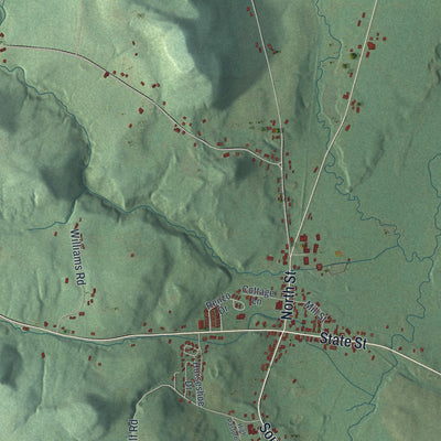 Close-up 1 of the Bridgewater, New York map artwork