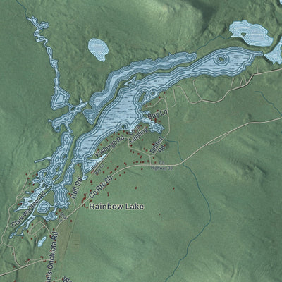 Second close-up of the map of Brighton, Franklin County, New York print showing more streets and buildings