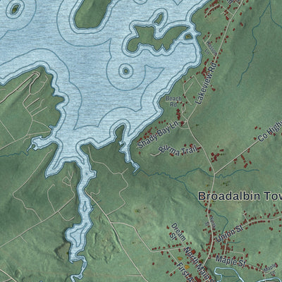 Close-up 1 of the Broadalbin, New York map artwork