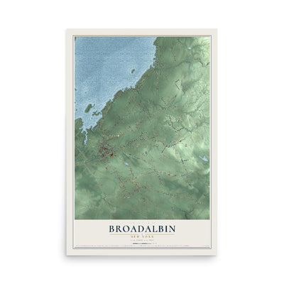 Broadalbin, New York map print, 12" x 18" Archival Matte Print mockup