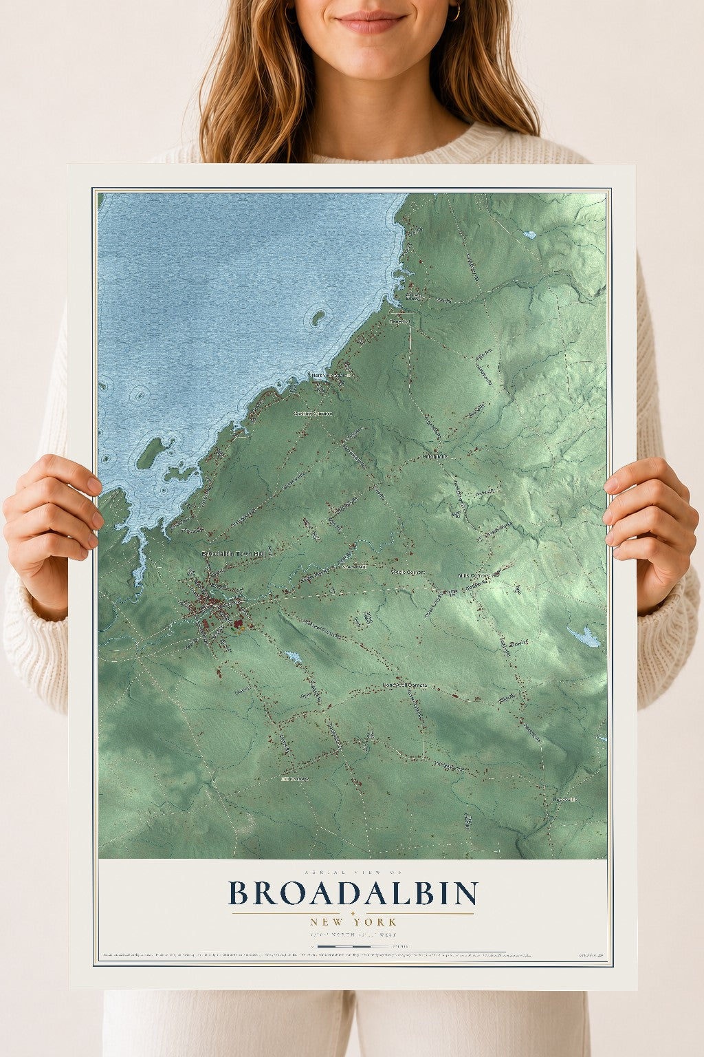 Broadalbin, New York map print, 18" x 24" Archival Matte Print mockup