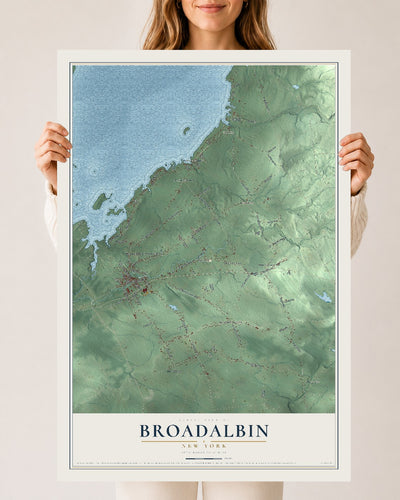 Broadalbin, New York map print, 24" x 36" Archival Matte Print mockup