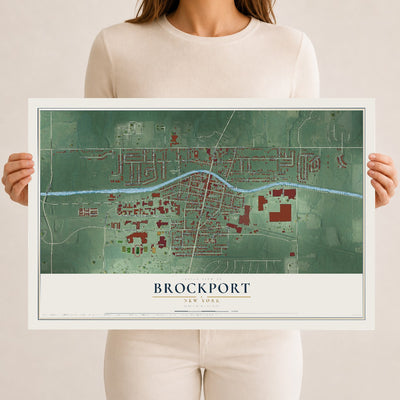 Brockport, New York map print, 12" x 18" Archival Matte Print mockup