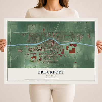 Brockport, New York map print, 18" x 24" Archival Matte Print mockup