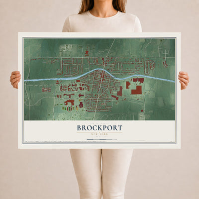Brockport, New York map print, 24" x 36" Archival Matte Print mockup