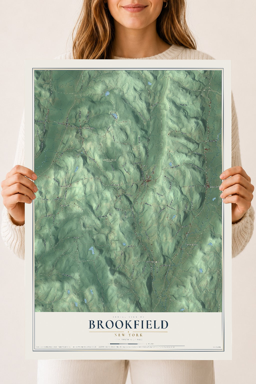 Brookfield, New York map print, 18" x 24" Archival Matte Print mockup