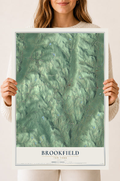 Brookfield, New York map print, 18" x 24" Archival Matte Print mockup