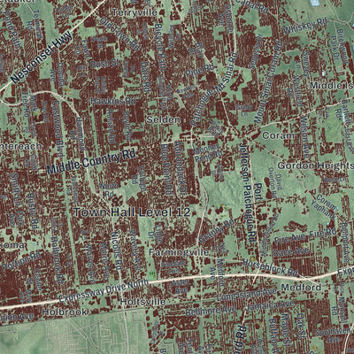 Close-up 1 of the Brookhaven, New York map artwork