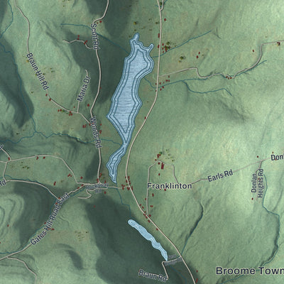 Close-up 2 of the Broome, New York map artwork