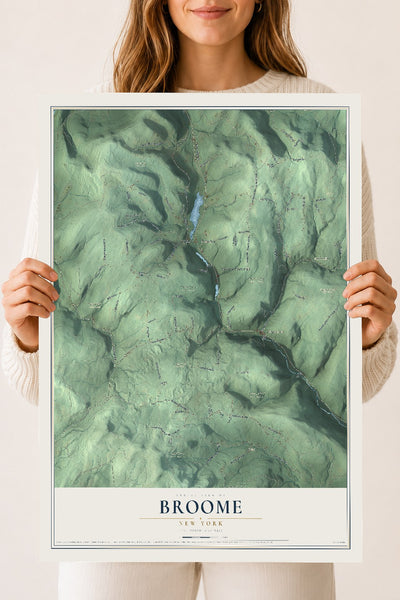 Broome, New York map print, 18" x 24" Archival Matte Print mockup
